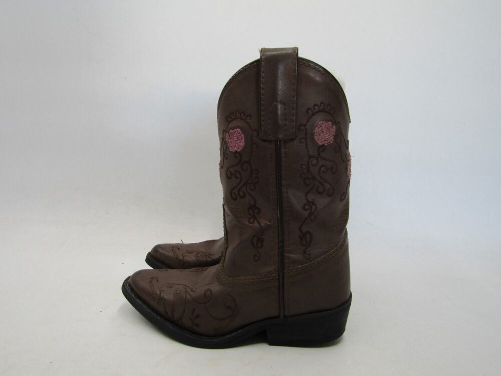 Shyanne Youth Size 9 Brown Floral Cowboy Western Boots